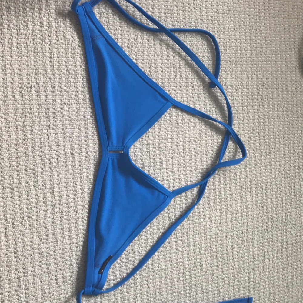 Jolyn blue Vent tie back top
